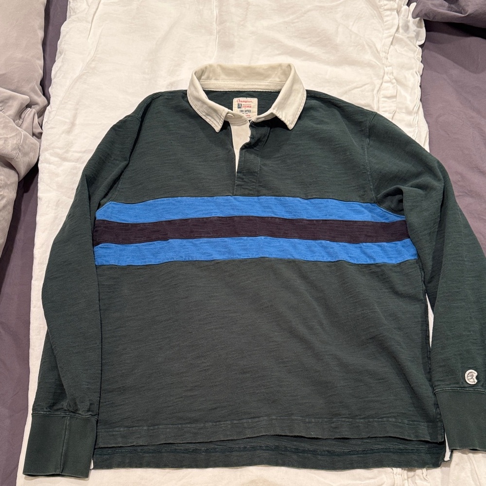 Todd Snyder x Champion Dark Green Rugby Shirt size large